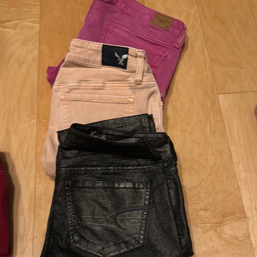Women's Black and Pink Jeans Set